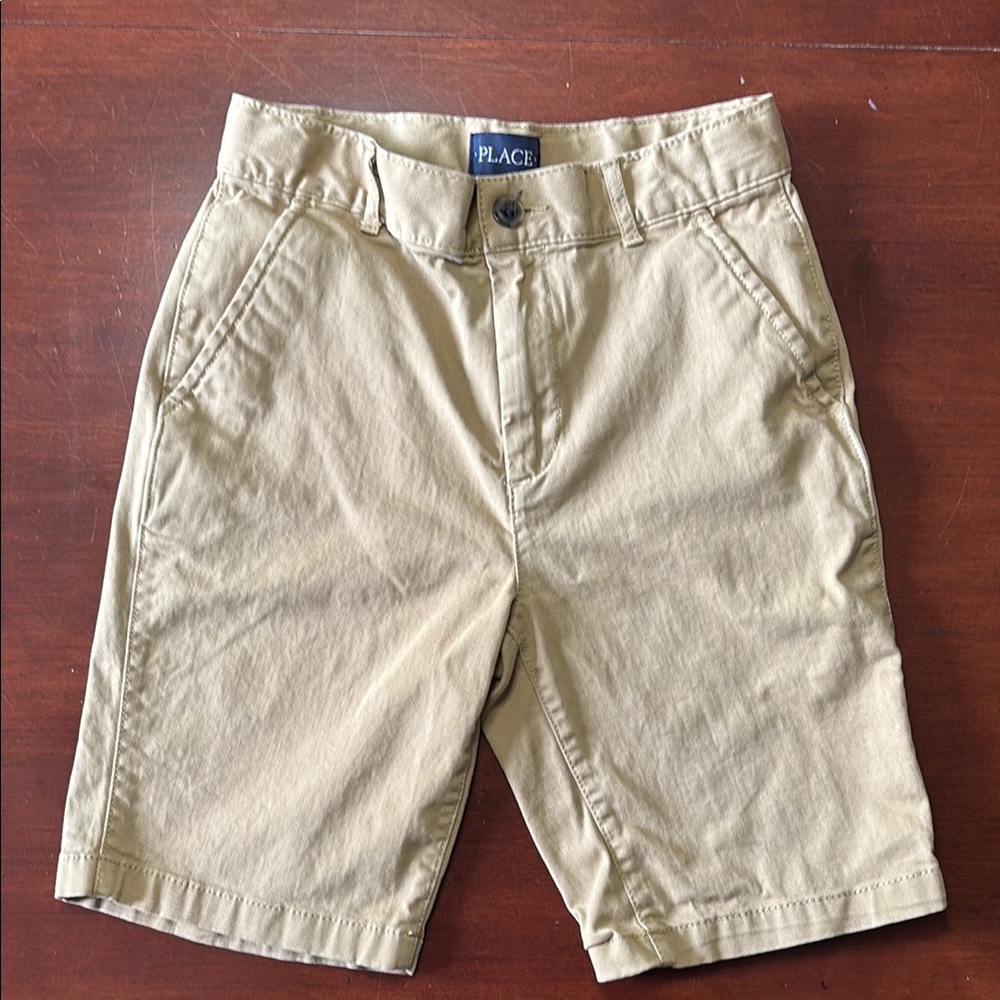 The Children's Place Tan Chino Uniform Shorts Cotton Blend